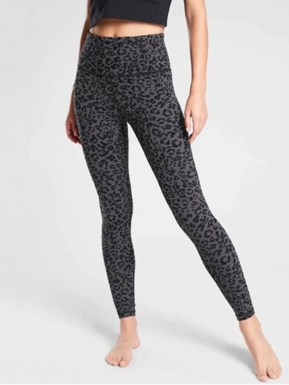 Athleta Elation Ultra High Rise Tight Leopard Print Leggings XS Black/Grey